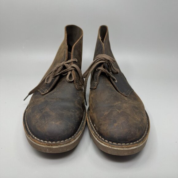 CLARKS Bushacre 2 Dark Brown Leather Desert Chukka Boots Men\'s Size 13 WIDE main image 7